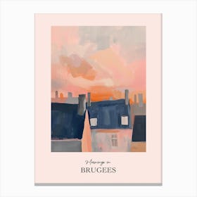 Mornings In Brugees Rooftops Morning Skyline 1 Canvas Print