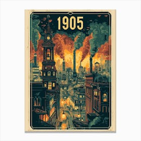 Aihrgdesign A Nostalgic Poster Of A 1905 City Skyline At Dusk 317eda9a B6b8 4438 8008 67f57208dbe4 1 Canvas Print