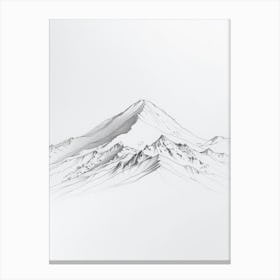 Mount Elbrus Russia Line Drawing 3 Canvas Print