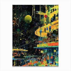 Space City Style Abstract Canvas Print