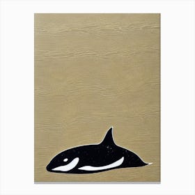 Orca (Killer Whale) Linocut Canvas Print