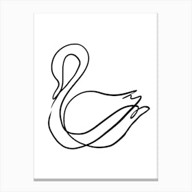 The Swan Canvas Line Art Print