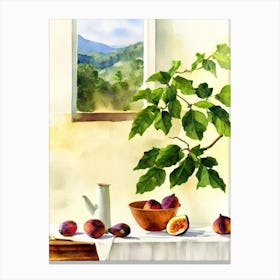 Fig Italian Watercolour fruit Canvas Print