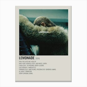 Beyonce Lemonade Album Music Poster 1 Canvas Print