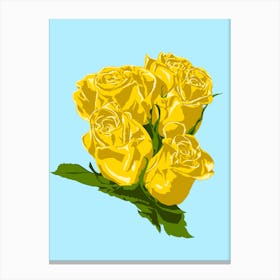 5 Yellow Roses Canvas Print