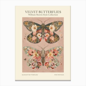 Velvet Butterflies Collection Radiant Butterflies William Morris Style 9 Canvas Print