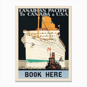 Canadian Pacific Travel Poster Kenneth Denton Shoesmith Canvas Print