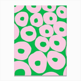 Abstract Circles Pink And Green Canvas Print