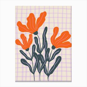 Flower Bouquet Grid Background 2 Canvas Print