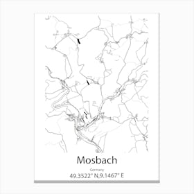 Mosbach,Germany Minimalist Map Canvas Print