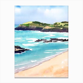 Porthminster Beach, Cornwall Watercolour Canvas Print