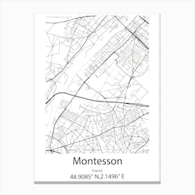 Montesson,France Minimalist Map Canvas Print