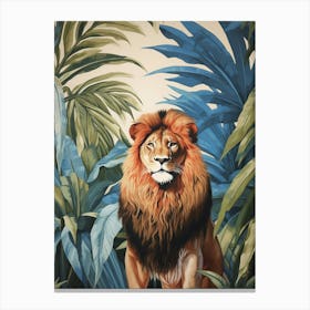 Lion 1 Tropical Animal Portrait Canvas Print