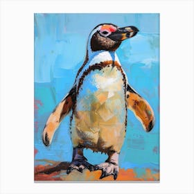 Galapagos Penguin Cooper Bay Colour Block Painting 3 Canvas Print