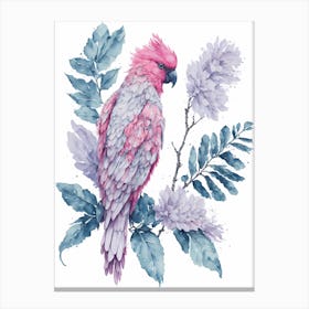 Pink Cockatoo Painting (9) Canvas Print