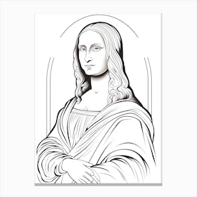 Line Art Inspired By The Mona Lisa 4 Canvas Print
