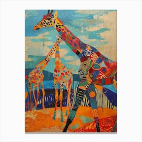 Geometric Brushstroke Giraffe 2 Canvas Print
