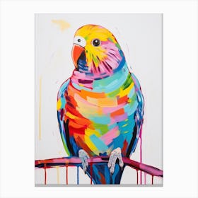 Colourful Bird Painting Budgerigar 2 Canvas Print