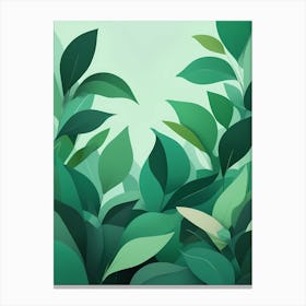 Green Leaves In The Forest Canvas Print