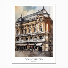 Covent Garden 4 Watercolour Travel Poster Canvas Print