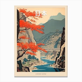 Kurobe Gorge, Japan Vintage Travel Art 2 Poster Canvas Print