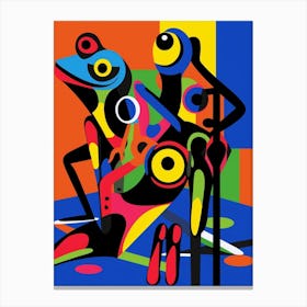 Frogs Abstract Pop Art 1 Canvas Print