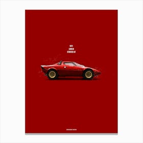 Cars in Colors, Lancia Stratos Canvas Print