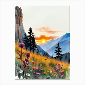 Watercolor Landscape Painting Canvas Print