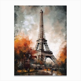 Eiffel Tower Paris France Oil Painting Style 9 Canvas Print