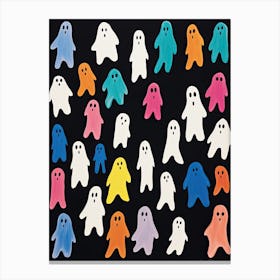 Autumn Fall Spooky Ghosts, Matisse Style, Halloween Pattern Canvas Print