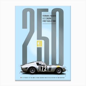 Ferrari 250GTO Silver Tribute Canvas Print