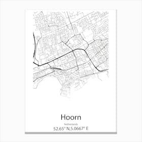 Hoorn,Netherlands Minimalist Map Canvas Print