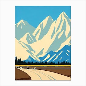 Jackson Hole, Usa Midcentury Vintage Skiing Poster Canvas Print
