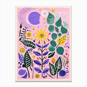 Abstract Botanical Risograph Style 15 Canvas Print