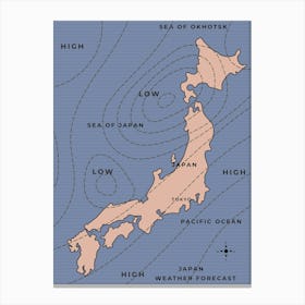 Weather Map Of Japan Canvas Print