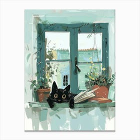 Cat On The Window Sill 5 Canvas Print