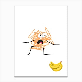 Bananas.A work of art. Children's rooms. Nursery. A simple, expressive and educational artistic style. Canvas Print