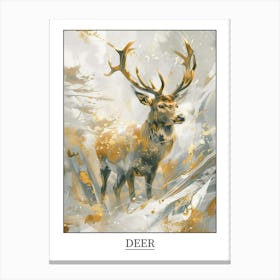 Deer Precisionist Illustration 3 Poster Canvas Print