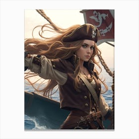 Female Pirate Captain Canvas Print