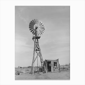 Windmill And Milk House Of The Bosley Reorganization Unit,Baca County, Colorado By Russell Lee Canvas Print