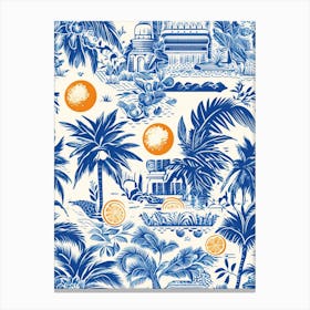 Playa Del Carmen Mexico, Inspired Travel Pattern 4 Canvas Print