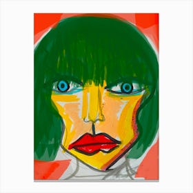 Woman With Green Hair Canvas Print