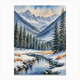 Snowy Mountains Canvas Print