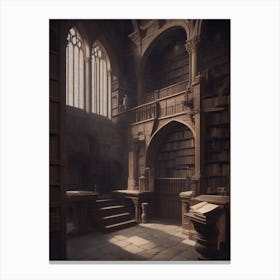 Medieval Library Canvas Print