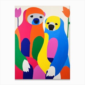 Colourful Kids Animal Art Sloth 1 Canvas Print