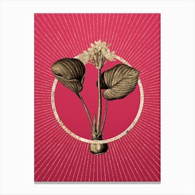 Gold Cardwell Lily Glitter Ring Botanical Art on Viva Magenta n.0195 Canvas Print
