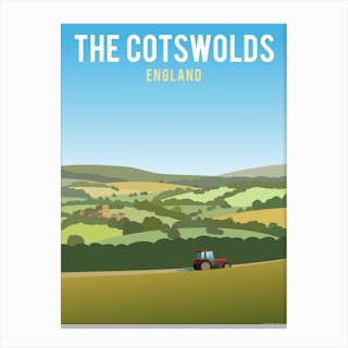 Cotswold Hills Tractor Canvas Print