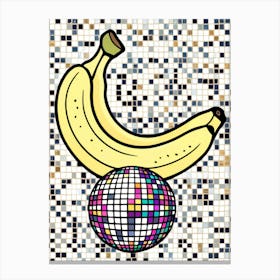 Banana And Disco Ball Canvas Print