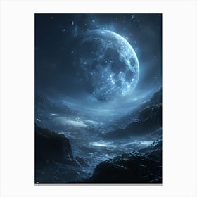 Full Moon Over The Ocean 6 Canvas Print