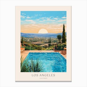 La, California 3 Midcentury Modern Pool Poster Canvas Print